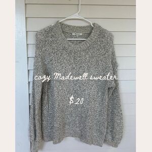 Madewell Heathered Gray Crew Neck Sweater